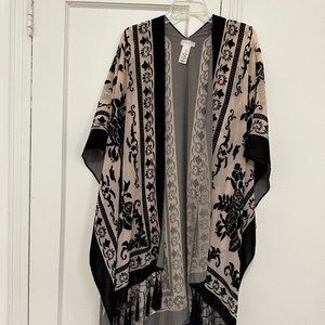 Free People Velvet Fringe Kimono
